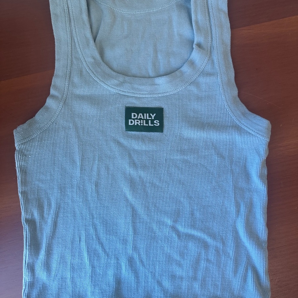 Daily Drills Light Gray Ribbed Tank